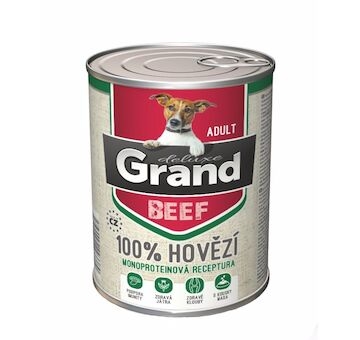 Grand deluxe Dog Adult 100 % hovězí, konzerva 400 g