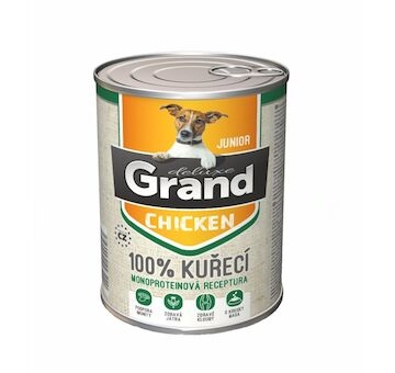 Grand deluxe Dog Junior 100 % kuřecí, konzerva 400 g