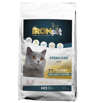 IRONpet Cat Sterilized Turkey (Krůta) 12 kg