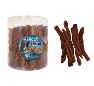 Jerky tyčinka kroucená Kuřecí JUKO Snacks (50 ks)