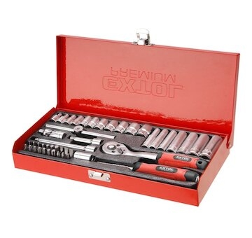Klíče nástrčné, sada 45ks, 1/4", CrV, EXTOL PREMIUM