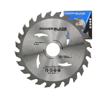 Kotouč pilový s SK plátky (vidiový), 125x24Tx22,2mm POWER BLADE