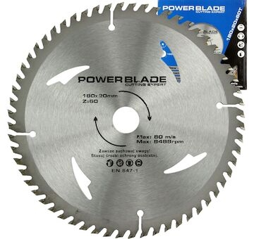 Kotouč pilový s SK plátky (vidiový), 180mmx20mmx60T POWER BLADE