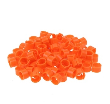 Kroužky zámkové plast 16 mm, oranžová