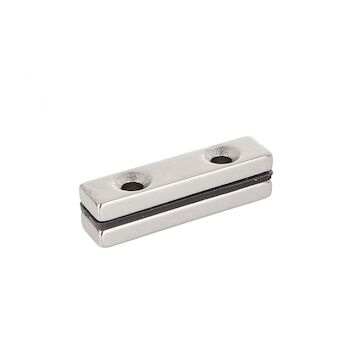 Magnet neodymový s montážními otvory 40x10x4mm, plochý 2ks GEKO