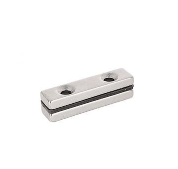 Magnet neodymový s montážními otvory 40x10x4mm, plochý 2ks GEKO