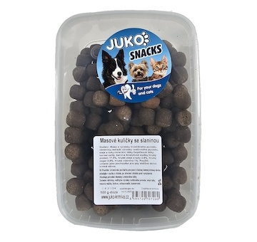 Masové kuličky se slaninou JUKO Snacks, dóza 600 g