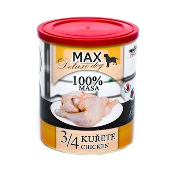 MAX Deluxe Dog 3/4 kuřete, konzerva 800 g