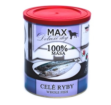 MAX Deluxe Dog celé ryby, konzerva 800 g