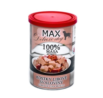 MAX Deluxe Dog kostky libové svaloviny, konzerva 400 g