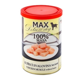 MAX Deluxe Dog kuřecí svalovina bez kosti, konzerva 400 g