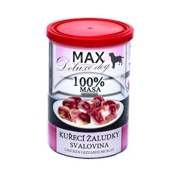 MAX Deluxe Dog kuřecí žaludky - svalovina, konzerva 400 g