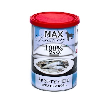 MAX Deluxe Dog šproty celé, konzerva 400 g