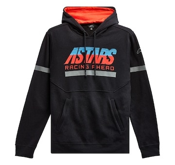 mikina CLUB HOODIE, ALPINESTARS (černá/červená/modrá/šedá, vel. L)