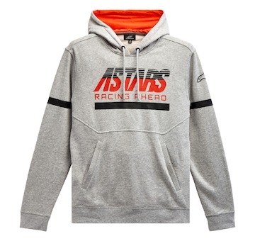 mikina CLUB HOODIE, ALPINESTARS (šedá/černá/červená, vel. 2XL)