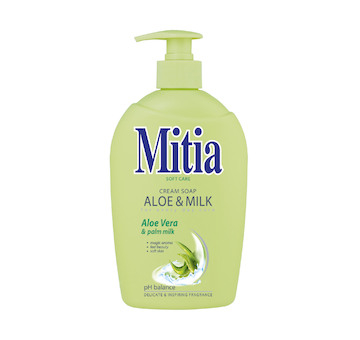 Mitia tekuté mýdlo 500ml Aloe&Milk s dávkovačem