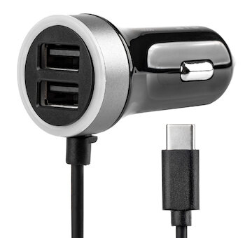 Nabíječka do auta 12/24V Micro C + 2x USB 2.4A PCH PRO-3