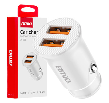 Nabíječka do auta 2x USB-A 2.1A 12/24V AMiO-03872