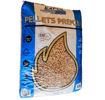 Pelety dřevěné Premium Pellets A1, pytel 15kg EXPOL TRADE