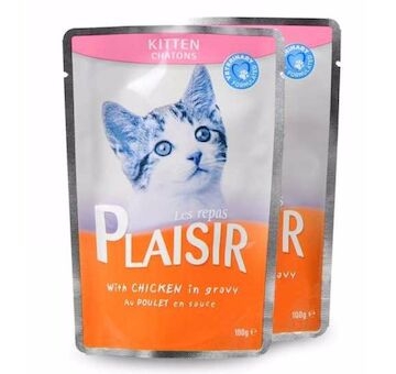 Plaisir Cat Kitten kuřecí v omáčce, kapsička 100 g 