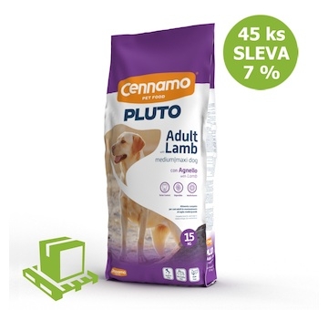 PLUTO Dog Adult Lamb Medium/Maxi 15 kg (paleta 45 ks) SLEVA 7 %