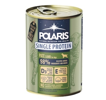 Polaris Single Protein Paté Pes Jehněčí, konzerva 400 g