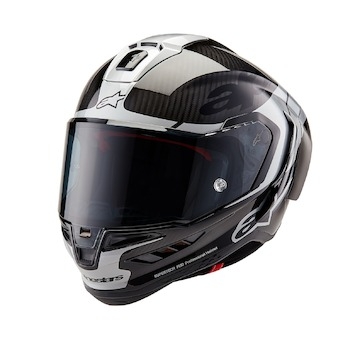 přilba SUPERTECH R-10 ELEMENT, ALPINESTARS (karbon/stříbrná/černá, vel. L)