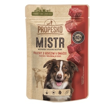 PROPESKO Dog Mistr hovězí v omáčce, kapsa 85 g