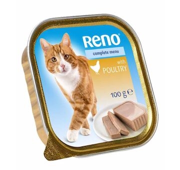 RENO Cat drůbeží se zeleninou, vanička 100 g