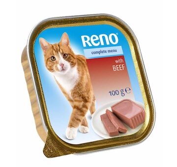 RENO Cat hovězí se zeleninou, vanička 100 g