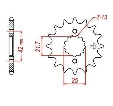 řetězové kolečko pro sekundární řetězy typu 530, JT - Anglie (15 zubů)