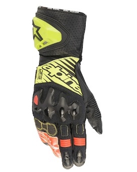 rukavice GP TECH V2, ALPINESTARS (černá/žlutá fluo/bílá/červená fluo, vel. 2XL)