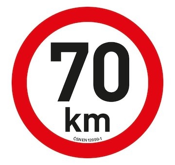 Samolepka omezení rychlosti  70 km/h reflexní (200 mm)