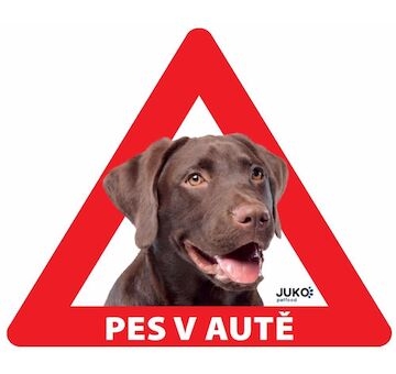 Samolepka pes v autě venkovní LABRADOR HNĚDÝ