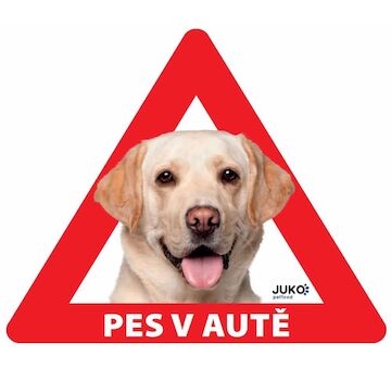 Samolepka pes v autě venkovní LABRADOR ZLATÝ