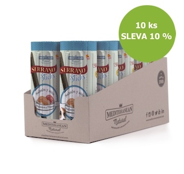 Serrano Dog Sticks Salmon & Tuna, tyčinka 16 x 12 g (10 ks) SLEVA 10 %