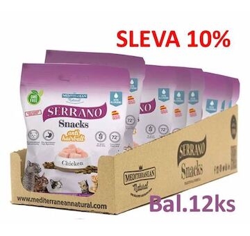 Serrano Snack Cat AntiHairball Chicken 50 g (12 ks) SLEVA 10 %