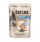 SHELMA Cat treska se spirulinou v omáčce, kapsa 85 g