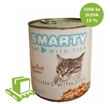 SMARTY Cat Rybí chunks, konzeva 810 g (paleta 1056 ks) SLEVA 15 %