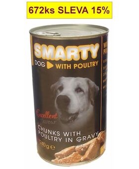 SMARTY Dog Drůbeží chunks, konzerva 1240 g