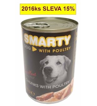 SMARTY Dog Drůbeží chunks, konzerva 410 g