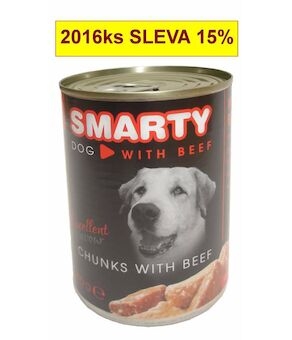 SMARTY Dog Hovězí chunks, konzerva 410 g