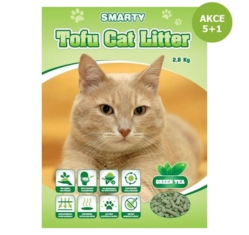 Smarty Tofu Cat Litter Green Tea podestýlka 6 l AKCE 5 + 1 ZDARMA