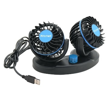 Ventilátor MITCHELL DUO 2x85mm USB 5V na palubní desku