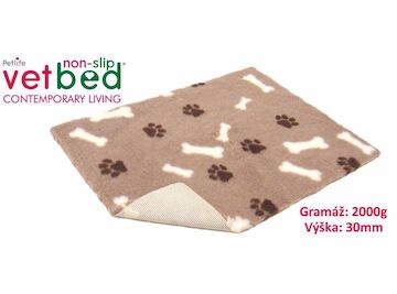 Vetbed protiskluz / Drybed hnědá motivy, role 10 x 1,5 m, vlas 30 mm