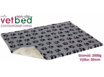 Vetbed protiskluz / Drybed šedá packy, role 10 x 1,5 m, vlas 30 mm