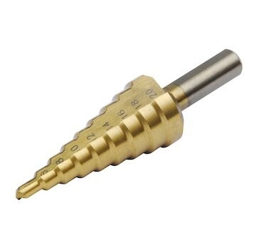 Vrták stupňovitý, 4-20/2mm, 9 otvorů, stopka 8mm, délka 74mm, TiN, EXTOL CRAFT