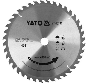 Yato Kotouč na dřevo 315x40Tx30mm YT-60791