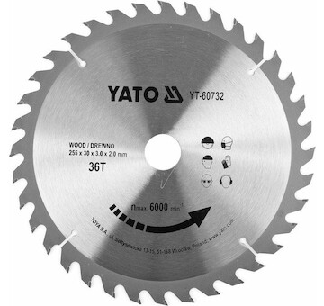 YATO TCT KOTOUČ NA DŘEVO 255X24TX30MM