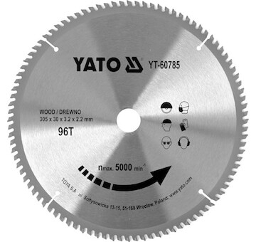 YATO VIDIOVÝ KOTOUČ NA DŘEVO 305X96TX30MM